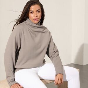 Athleta Cozy Karma Twist Neck Sweatshirt // Feather
